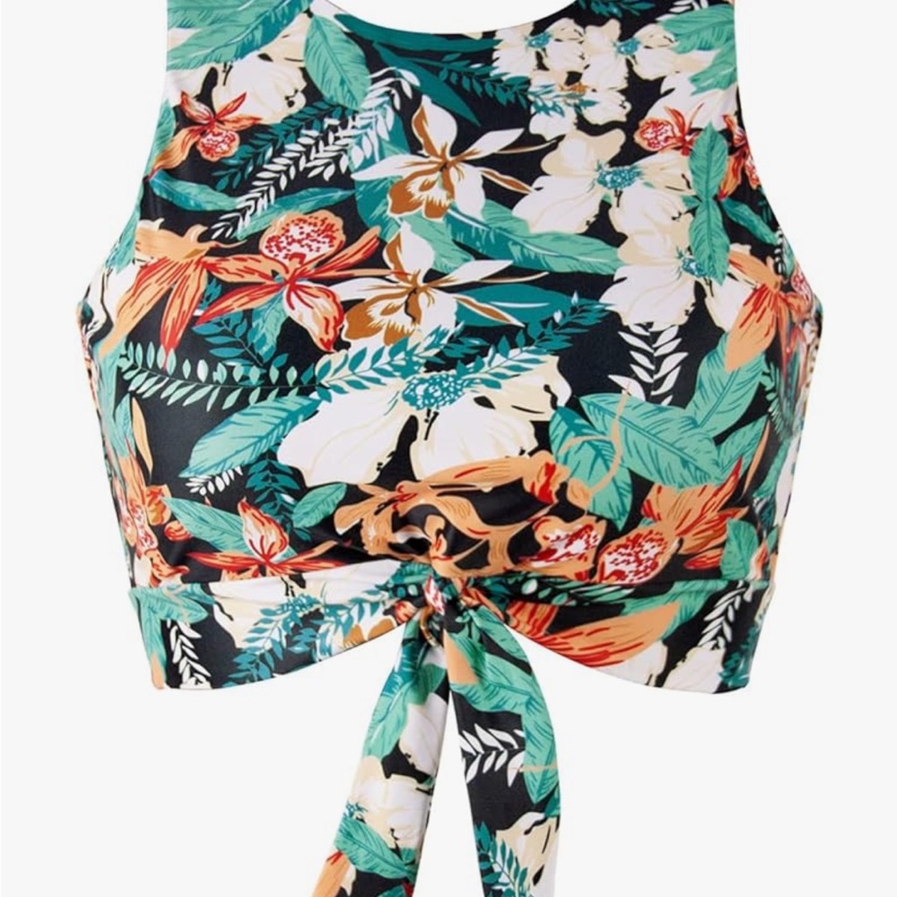 Amazon Women's Floral Swim Top - Multicolor-Medium-Super Comfy
